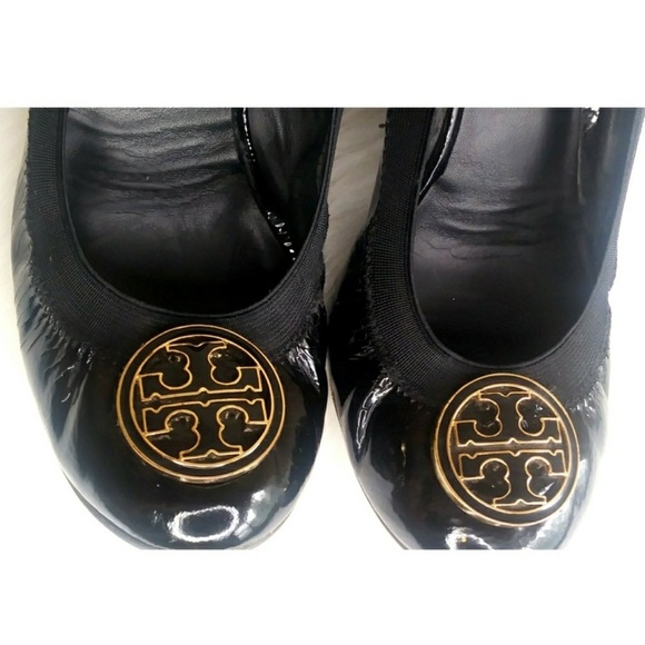 Authentic TORY BURCH Caroline Wedge, black, size 8 - Picture 5 of 9